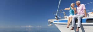 Retired couple on sail boat