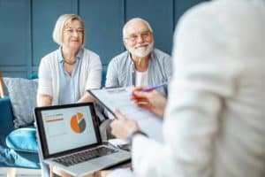 Wealth Management - Retirees working with Financial Advisor
